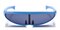 Dolphin Blue Oval Plastic Sunglasses