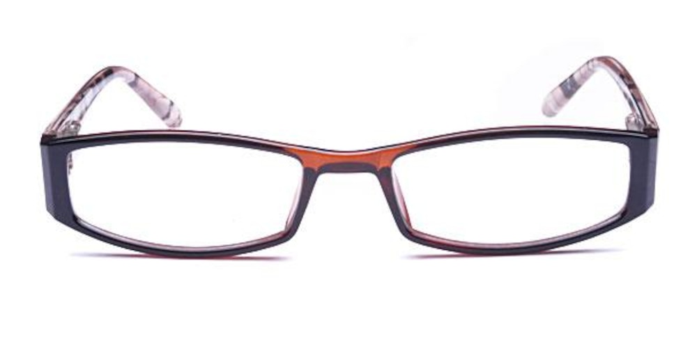 2004 Brown Rectangle Plastic Eyeglasses