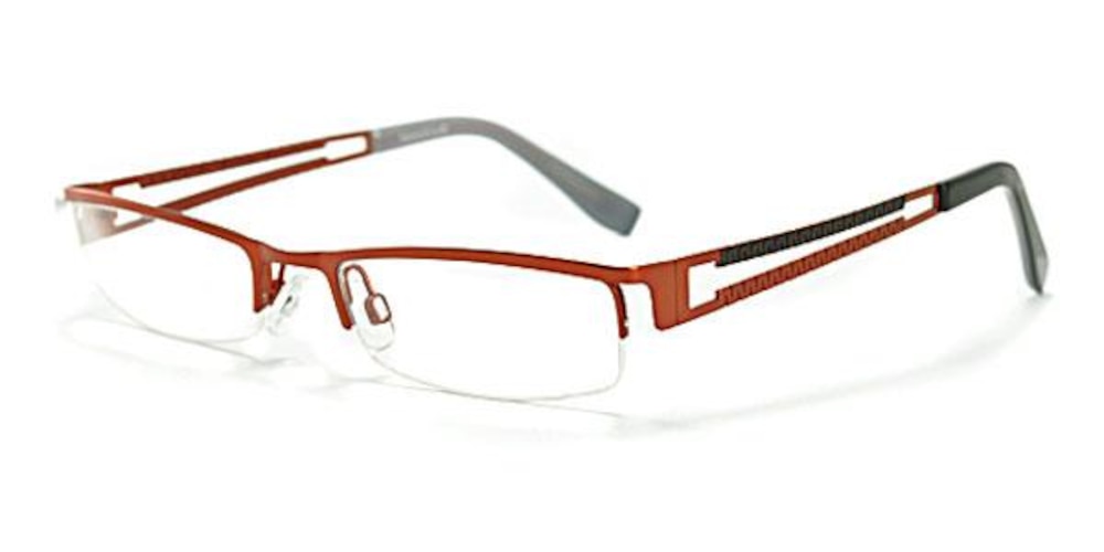 MY-G8471 Burgundy Oval Metal Eyeglasses