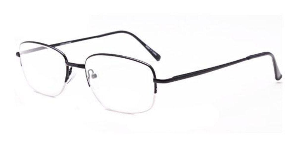 Hindmarsh Black Oval Metal Eyeglasses