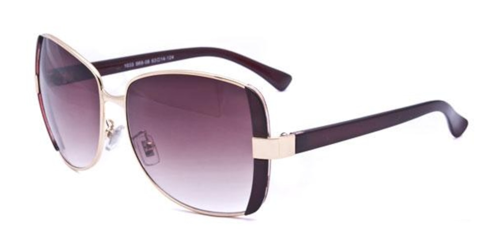 Bristol Golden/Brown Classic Wayframe Metal Sunglasses