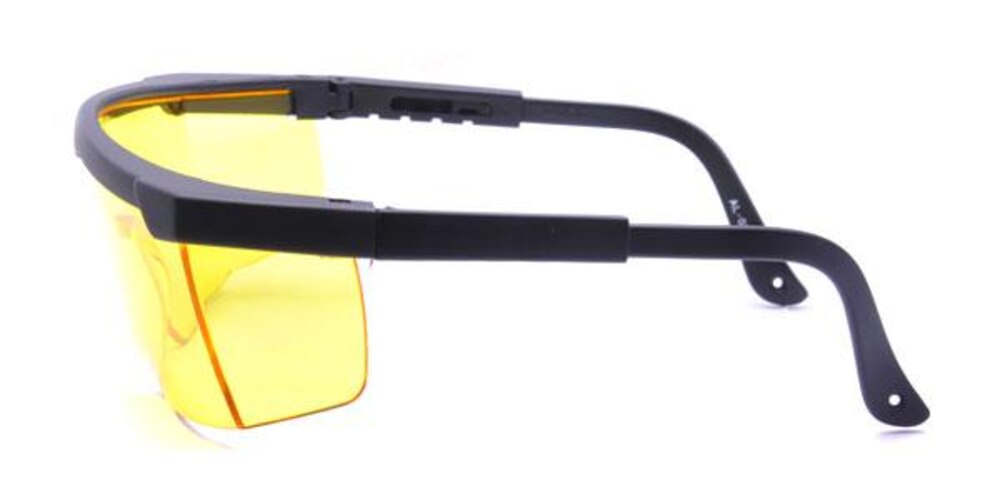 Ajaccio Black/Yellow Square Plastic Sunglasses