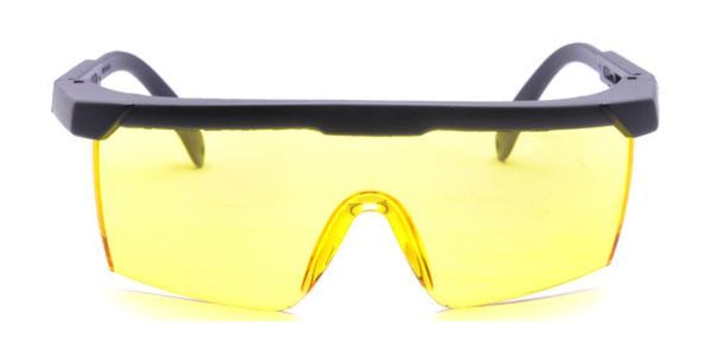 Ajaccio Black/Yellow Square Plastic Sunglasses