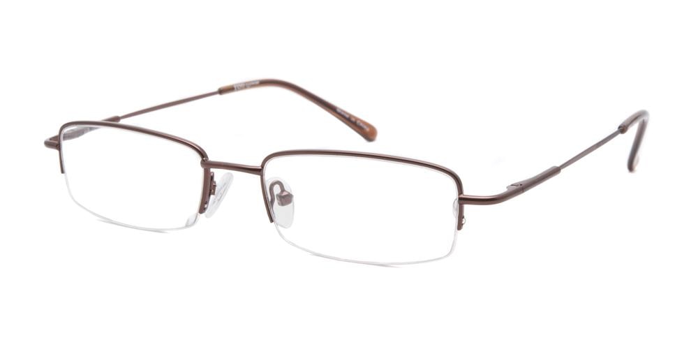 Vannes Brown Rectangle Metal Eyeglasses