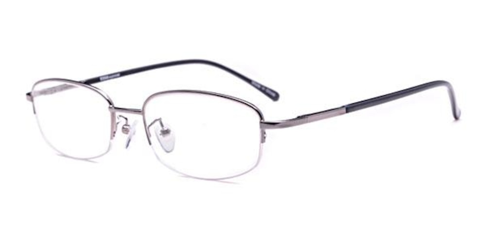 Thomas Gunmetal Oval Metal Eyeglasses