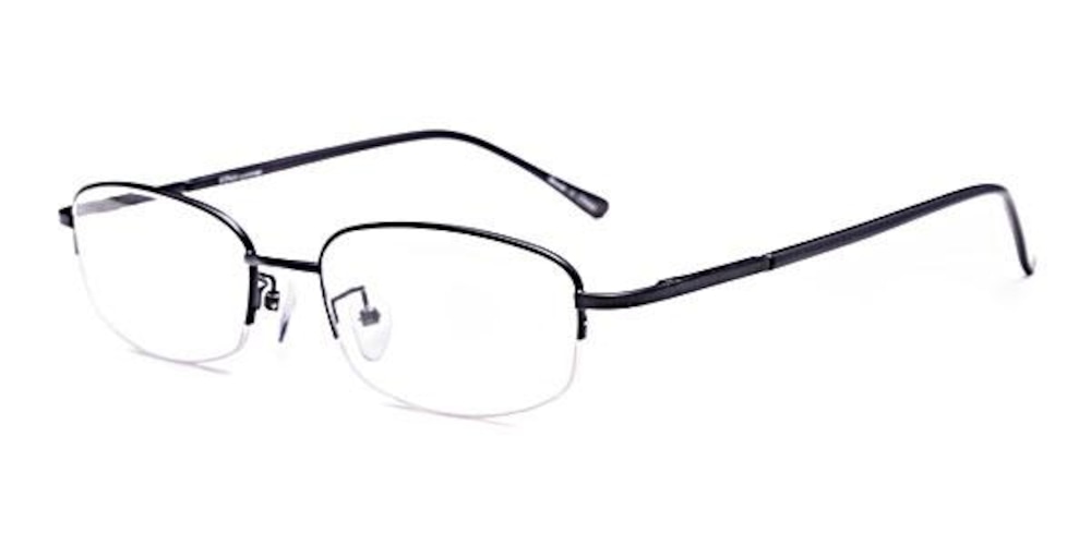 Thomas Black Oval Metal Eyeglasses