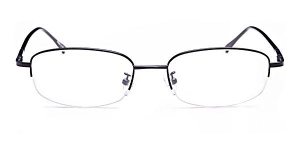 Thomas Black Oval Metal Eyeglasses