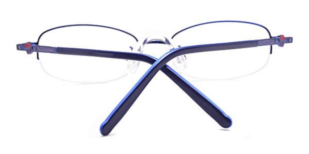 Bruce Blue Round Metal Eyeglasses