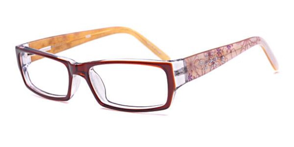 Louis Brown Rectangle Acetate Eyeglasses