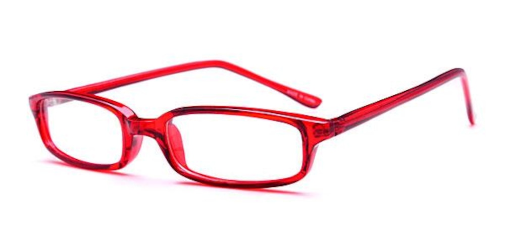 FP0382 Red Rectangle Plastic Eyeglasses