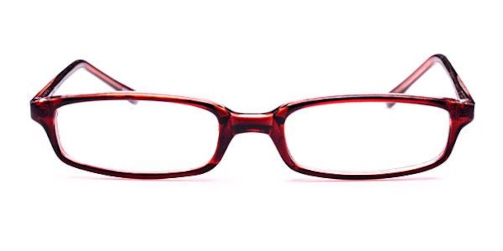 FP0381 Brown Rectangle Plastic Eyeglasses