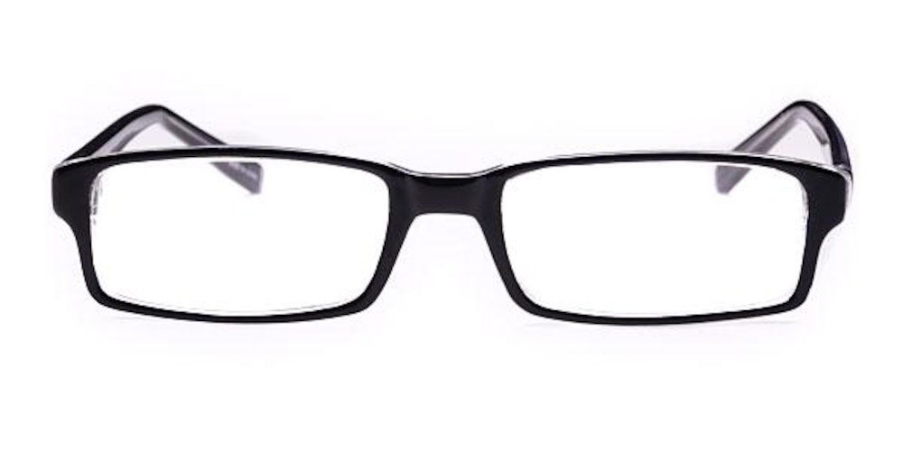 Kaissi Black Rectangle Plastic Eyeglasses