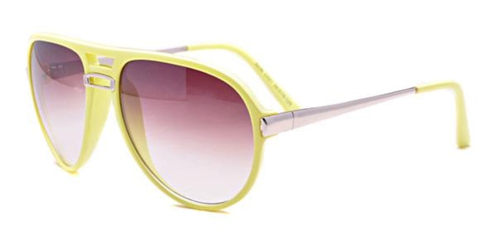Flower Yellow Aviator Plastic Sunglasses
