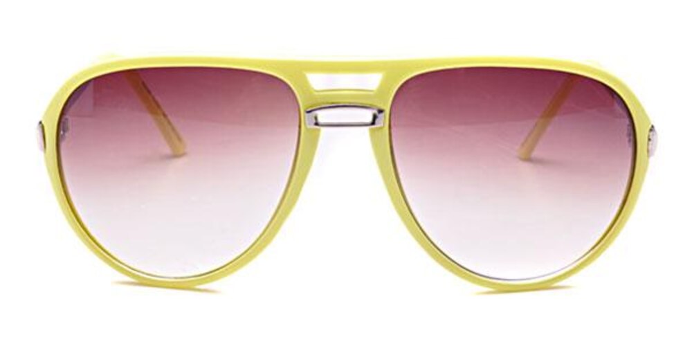 Flower Yellow Aviator Plastic Sunglasses