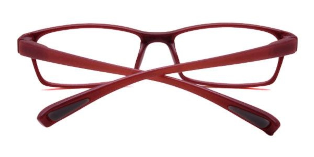 Moses Burgundy Rectangle Plastic Eyeglasses