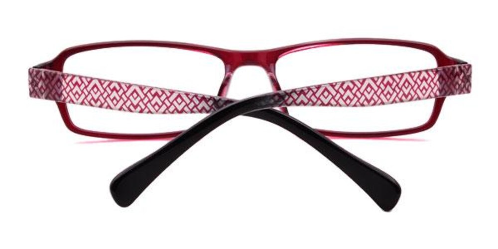 Saint-Denis Burgundy Rectangle Plastic Eyeglasses