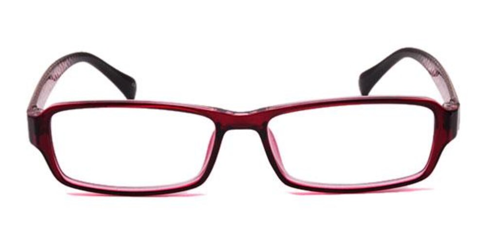 Saint-Denis Burgundy Rectangle Plastic Eyeglasses