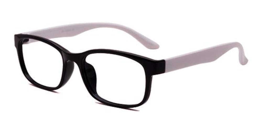 Steven Black/White Oval Plastic Eyeglasses