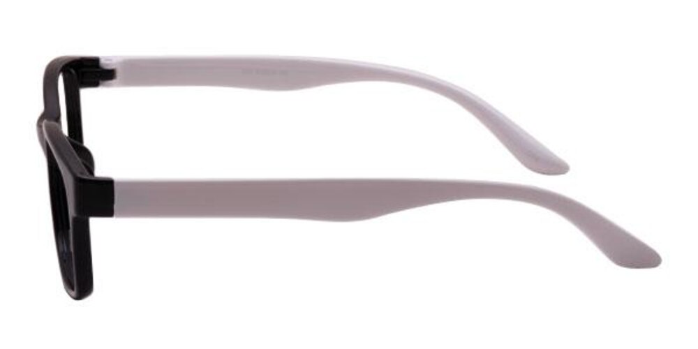 Steven Black/White Oval Plastic Eyeglasses