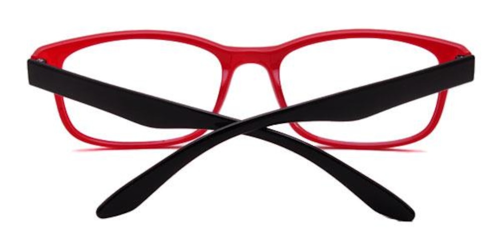 Steven Red/Black Oval Plastic Eyeglasses