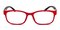 Steven Red/Black Oval Plastic Eyeglasses