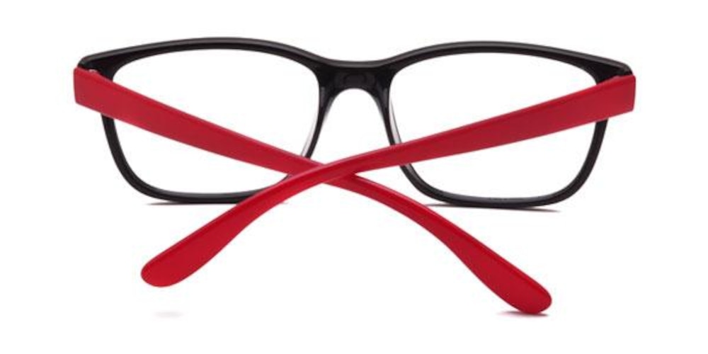 Andrea Black/Red Square Plastic Eyeglasses