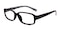 Duny Black/Pattern Rectangle Plastic Eyeglasses