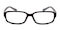 Duny Black/Pattern Rectangle Plastic Eyeglasses