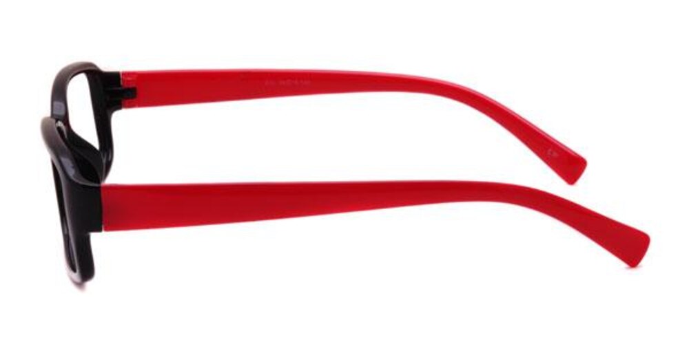 Duny Black/Red Rectangle Plastic Eyeglasses