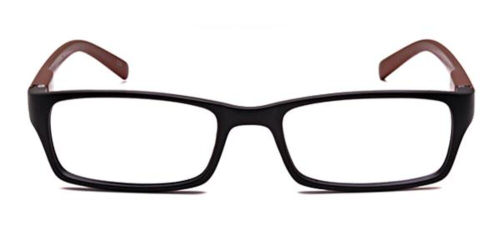 Moffett Black/Brown Rectangle Plastic Eyeglasses