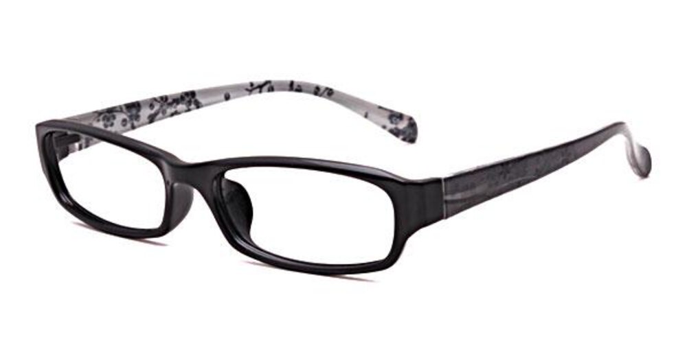 Marker Black/White Rectangle Plastic Eyeglasses