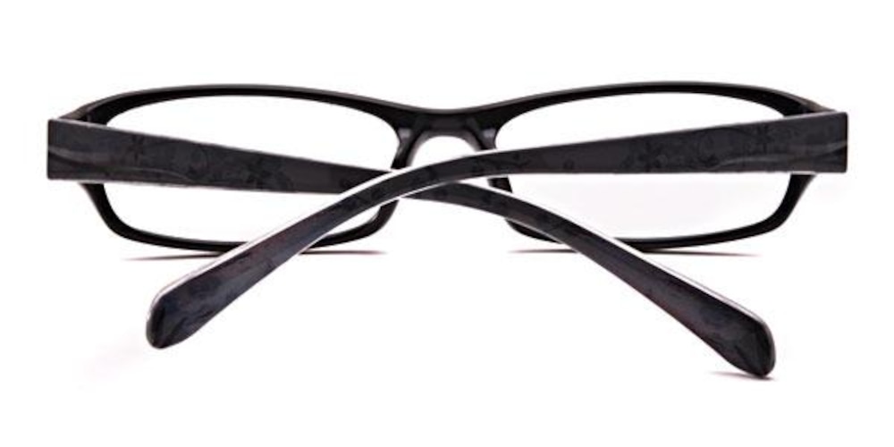 Marker Black/White Rectangle Plastic Eyeglasses