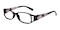 Josh Black/Pattern Oval Plastic Eyeglasses