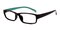 EauClaire Black/Green Rectangle Plastic Eyeglasses