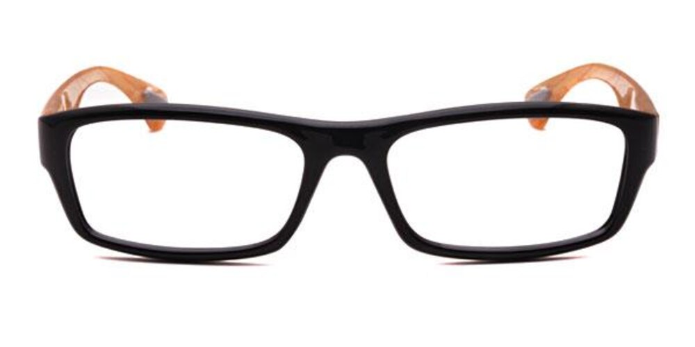 Kenneth Black/Yellow Rectangle Plastic Eyeglasses