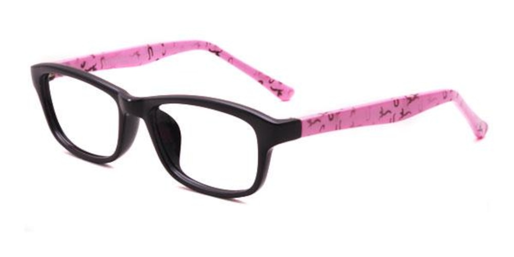 Plymouth Black/Pink Classic Wayframe Plastic Eyeglasses