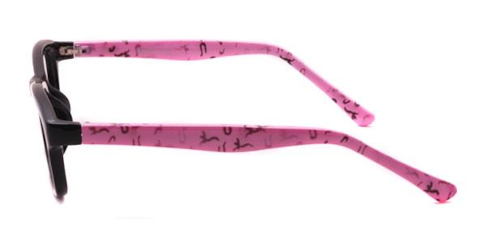 Plymouth Black/Pink Classic Wayframe Plastic Eyeglasses