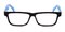 Sindt Black/Blue Rectangle Plastic Eyeglasses