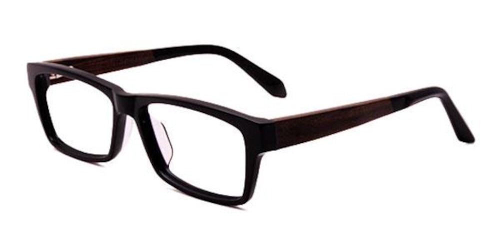 Brunk Black Oval Acetate Eyeglasses