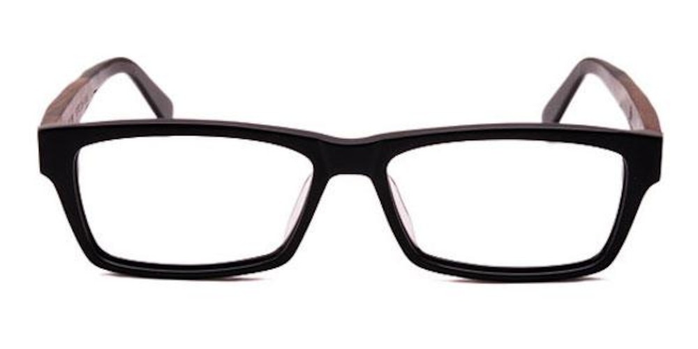 Brunk Black Oval Acetate Eyeglasses
