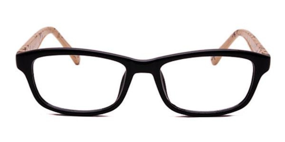 Plymouth Black/Beige Classic Wayframe Plastic Eyeglasses