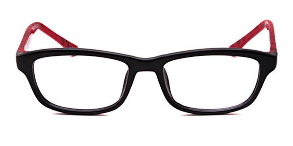 Plymouth Black/Red Classic Wayframe Plastic Eyeglasses