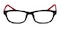 Plymouth Black/Red Classic Wayframe Plastic Eyeglasses