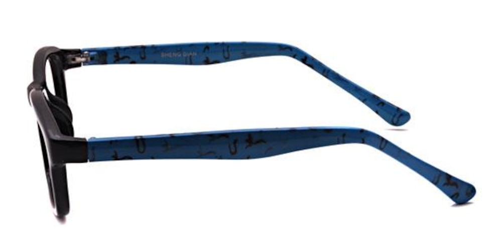 Plymouth Black/Blue Classic Wayframe Plastic Eyeglasses