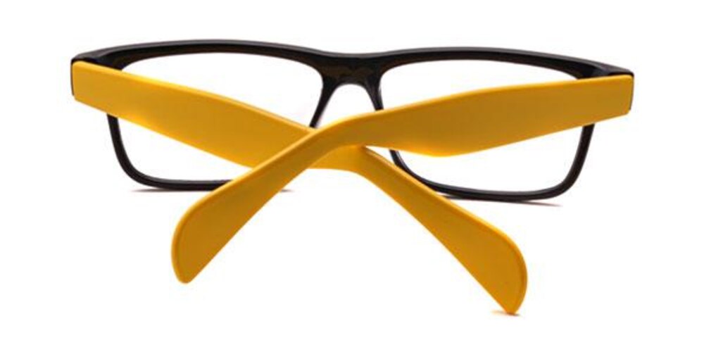 Sindt Black/Yellow Rectangle Plastic Eyeglasses