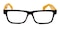 Sindt Black/Yellow Rectangle Plastic Eyeglasses