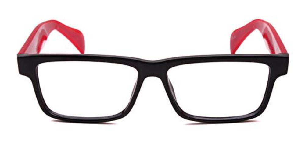 Sindt Black/Red Square Plastic Eyeglasses