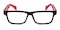 Sindt Black/Red Square Plastic Eyeglasses