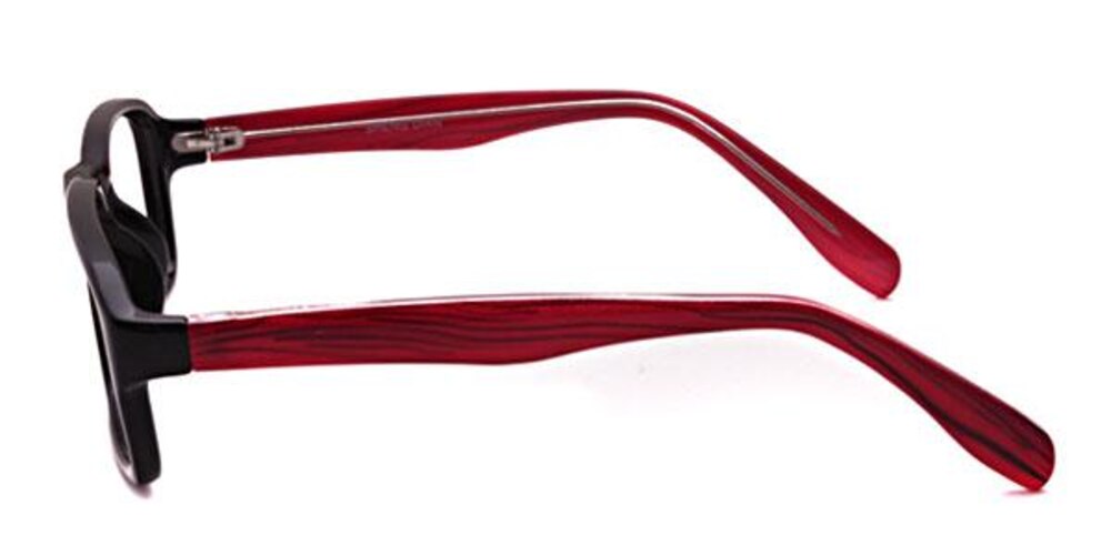 Mattingly Black/Red Rectangle Plastic Eyeglasses
