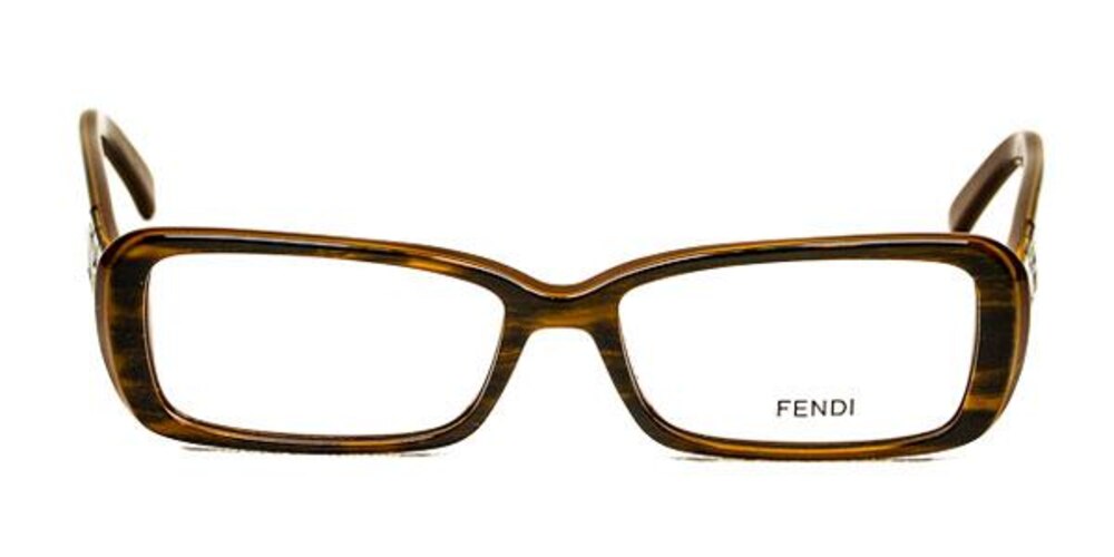 Fendi 768 BROWN STRIPPED BLACK Rectangle Acetate Eyeglasses